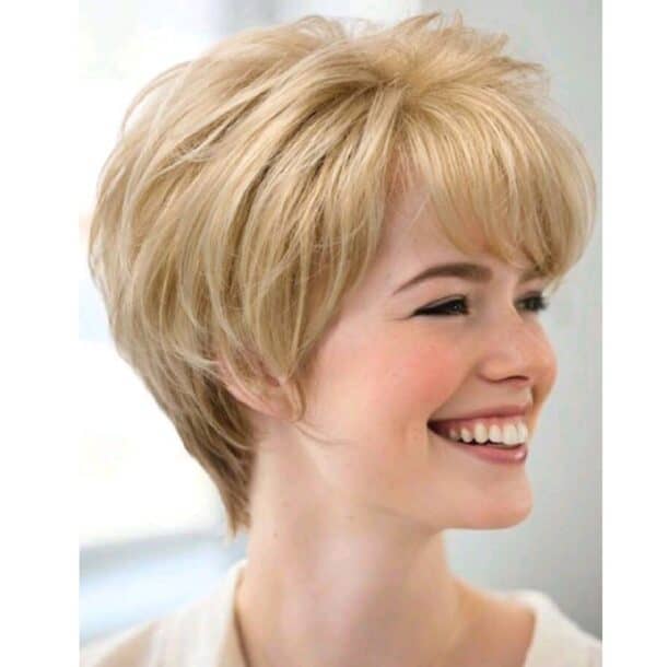 Γυναικεία περούκα σε ξανθό  χρώμα με αφέλειες συνθετική υψηλής ποιότητας 8 inches - Image 2