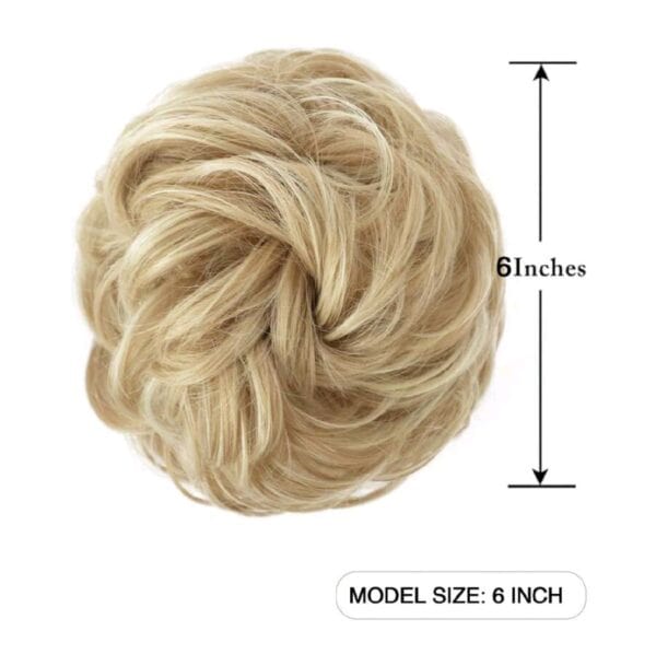 Ποστίς Κότσος συνθετική τρίχα υψηλής ποιότητας με  κλάμερ τοποθέτησης- Σκούρο ξανθό με ανταύγειες - Image 3