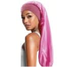 Γυναικείο Υφασμάτινο  Μαλακό Τουρμπάνι  μαλλιών Ύπνου Bonnet Pink champagne Long - Image 2