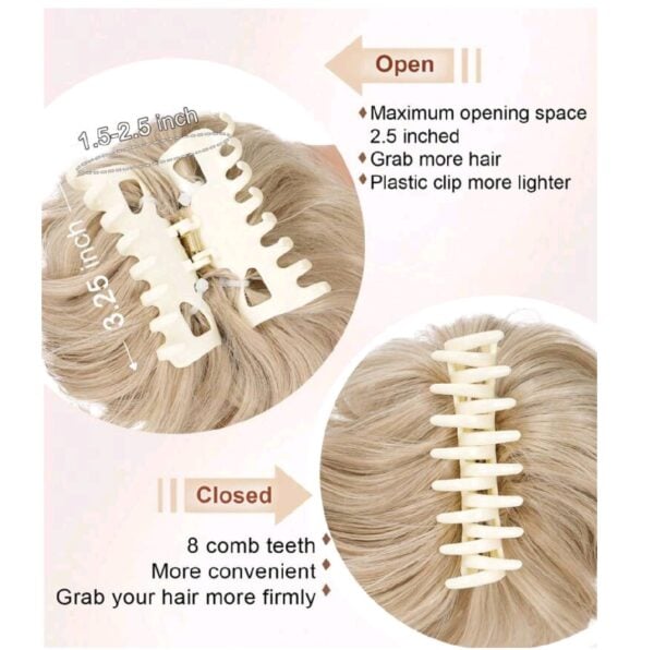 Ποστίς Κότσος συνθετική τρίχα υψηλής ποιότητας με  κλάμερ τοποθέτησης- Ανοιχτό ξανθό - Image 2