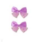 Σετ 2 τμχ clip κοκαλάκι φιογκάκι με πέρλες- Purple