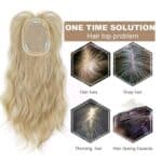 Γυναικείο Topper Τουπέ κορυφής μαλλιών με κλιπ μεγάλης επιφάνειας - Ξανθό ανοιχτό 14 inches - Image 3