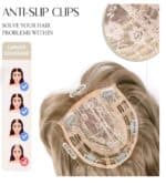 Γυναικείο Topper Τουπέ κορυφής μαλλιών με κλιπ μεγάλης επιφάνειας - Dark Blonde Ξανθό με ανταύγειες - Image 2