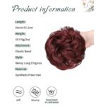 Ποστίς Κότσος συνθετική τρίχα υψηλής ποιότητας με  κλάμερ τοποθέτησης- Σκούρο κόκκινο - Image 3