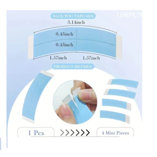 Σετ 15τμχ  tape Διάφανες αυτοκόλλητες ταινίες για topper-περούκες - Image 4