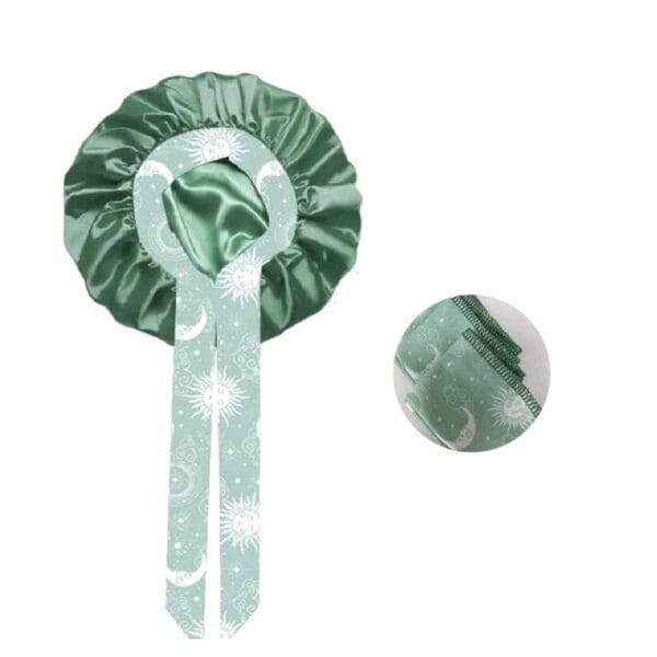 Γυναικείο Υφασμάτινο  Μαλακό Τουρμπάνι  μαλλιών Ύπνου Bonnet Green Mint - Image 2