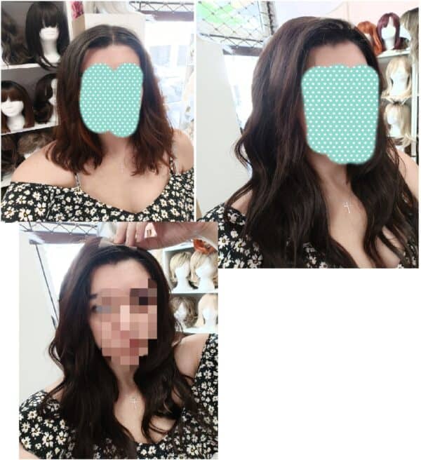 Γυναικείο Topper Τουπέ κορυφής μαλλιών με κλιπ μεγάλης επιφάνειας Lace Front -Καστανό σκούρο 22 inches - Image 2