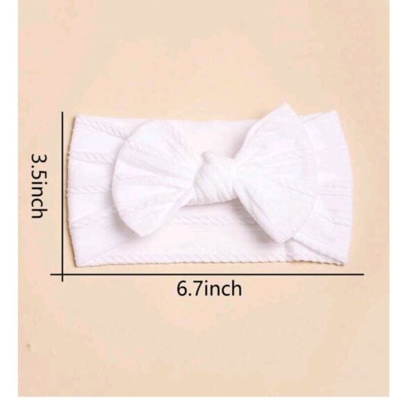 Σετ 5τμχ Παιδική- Βρεφική Μαλακή κορδέλα με  φιόγκο  0-8 χρονών Rib colours - Image 3