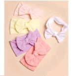 Σετ 5τμχ Παιδική- Βρεφική Μαλακή κορδέλα με  φιόγκο  0-8 χρονών Rib colours - Image 2