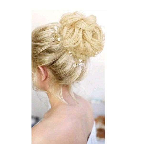 Ποστίς Κότσος συνθετική τρίχα υψηλής ποιότητας με  κλάμερ τοποθέτησης- Ανοιχτό ξανθό - Image 3