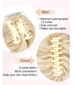 Ποστίς Κότσος συνθετική τρίχα υψηλής ποιότητας με αφέλειες και  κλάμερ τοποθέτησης- Ανοιχτό Ξανθό πλατινέ - Image 3