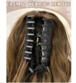 Ποστίς Αλογοουρά curly Ponytail συνθετική τρίχα υψηλής ποιότητας με κλάμερ- Καστανό ανοιχτό Wavy χρώμα 24 inches - Image 3