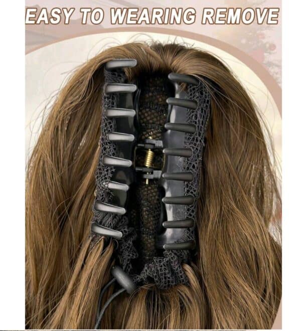 Ποστίς Αλογοουρά curly Ponytail συνθετική τρίχα υψηλής ποιότητας με κλάμερ- Καστανό ανοιχτό Wavy χρώμα 24 inches - Image 3