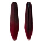 Ποστίς Αλογοουρά Ίσια Ponytail συνθετική τρίχα υψηλής ποιότητας με κλάμερ- Burgundy red 24 inches