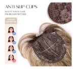 Γυναικείο Topper Τουπέ κορυφής μαλλιών με κλιπ μεγάλης επιφάνειας - Ξανθό σκούρο με σκούρη ρίζα 22 inches - Image 3