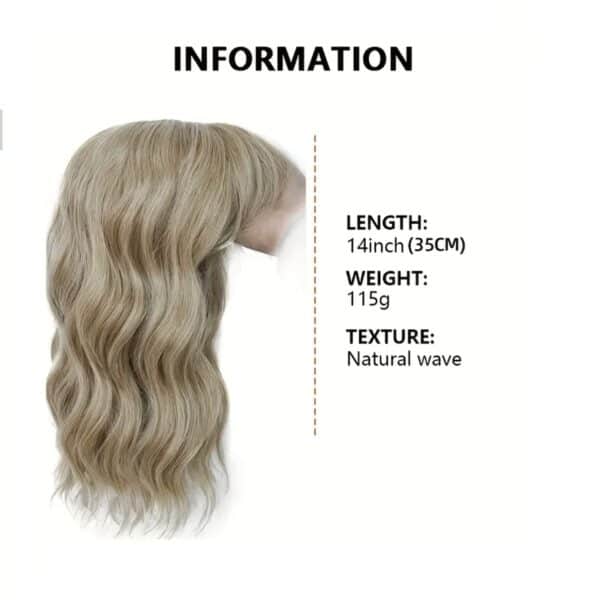 Γυναικείο Topper Τουπέ κορυφής μαλλιών με κλιπ μεγάλης επιφάνειας - Ανοιχτό Ξανθό Σαντρέ 14 inches - Image 4