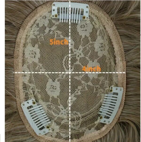 Γυναικείο Topper Τουπέ κορυφής μαλλιών με κλιπ μεγάλης επιφάνειας - Ανοιχτό Ξανθό Σαντρέ 14 inches - Image 3