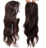 Γυναικείο Topper Τουπέ κορυφής μαλλιών με κλιπ μεγάλης επιφάνειας Lace Front -Καστανό σκούρο 22 inches - Image 4