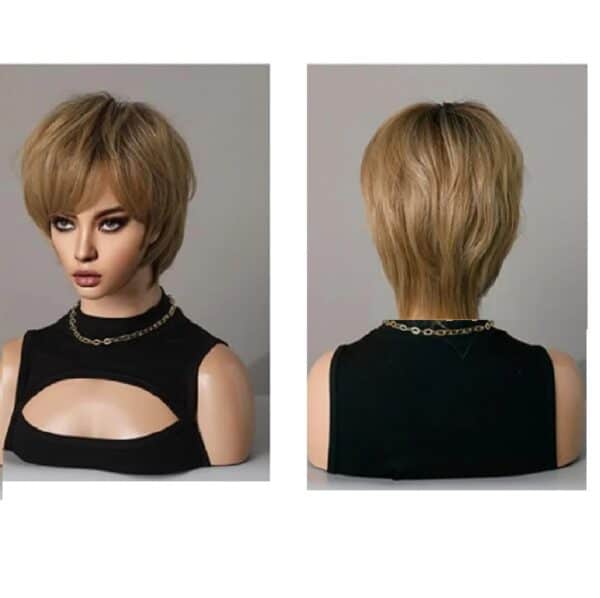 Γυναικεία περούκα σε Καστανό Ombre χρώμα συνθετική υψηλής ποιότητας 10 inches - Image 2