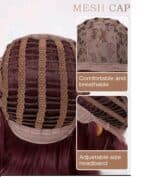 Γυναικεία περούκα σε Κόκκινο σκούρο violet  χρώμα  συνθετική υψηλής ποιότητας 12 inches - Image 5