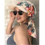 Γυναικείο Υφασμάτινο  Μαλακό Τουρμπάνι Καπέλο μαλλιών Beige Tropical( μπεζ) - Image 2