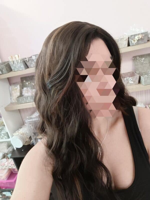 Γυναικείο Topper Τουπέ κορυφής μαλλιών με κλιπ μεγάλης επιφάνειας - Καστανό με ανταύγειες 20 inches - Image 4