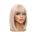 Γυναικεία περούκα σε Ξανθό ανοιχτό χρώμα συνθετική υψηλής ποιότητας 12 inches
