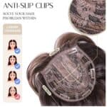 Γυναικείο Topper Τουπέ κορυφής μαλλιών με κλιπ μεγάλης επιφάνειας - Καστανό Brown 22 inches - Image 3