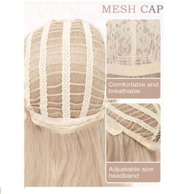 Γυναικεία περούκα σε Ξανθό ανοιχτό χρώμα συνθετική υψηλής ποιότητας 12 inches - Image 4