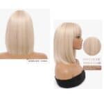 Γυναικεία περούκα σε Ξανθό ανοιχτό χρώμα συνθετική υψηλής ποιότητας 12 inches - Image 2