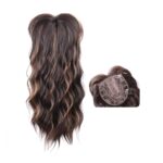 Γυναικείο Topper Τουπέ κορυφής μαλλιών με κλιπ μεγάλης επιφάνειας - Καστανό με ανταύγειες 20 inches