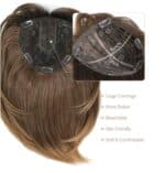 Γυναικείο Topper Τουπέ κορυφής μαλλιών με κλιπ μεγάλης επιφάνειας με Lace Front (διαφάνεια ) - Καστανό Ombre 12 inches - Image 4