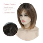 Γυναικείο Topper Τουπέ κορυφής μαλλιών με κλιπ μεγάλης επιφάνειας με Lace Front (διαφάνεια ) - Καστανό Ombre 12 inches - Image 3