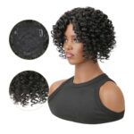 Topper- Τουπέ κορυφής με κλιπ μεγάλης επιφάνειας  με μπούκλες - Μαύρο χρώμα 12 inches - Image 2