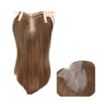 Γυναικείο Topper Τουπέ κορυφής μαλλιών με κλιπ Full Lace ( ραμμένο σε διαφάνεια) - Καστανό ανοιχτό 14 inches