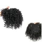 Topper- Τουπέ κορυφής με κλιπ μεγάλης επιφάνειας  με μπούκλες - Μαύρο χρώμα 12 inches