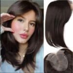 Γυναικείο Topper Τουπέ κορυφής μαλλιών με κλιπ Full Lace ( ραμμένο σε διαφάνεια) - Καστανό σκούρο Dark Brown  14 inches - Image 2