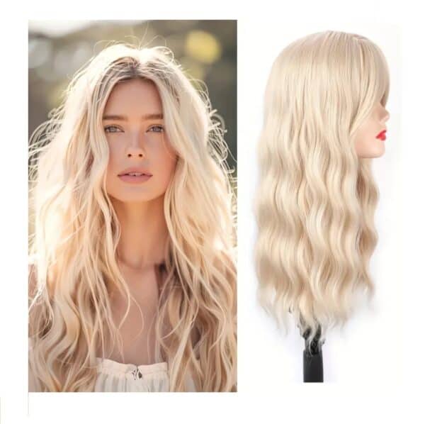 Γυναικείο Topper Τουπέ κορυφής μαλλιών με κλιπ μεγάλης επιφάνειας - Ανοιχτό ξανθό Σαντρέ 22 inches - Image 2