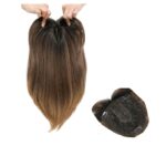 Γυναικείο Topper Τουπέ κορυφής μαλλιών με κλιπ μεγάλης επιφάνειας με Lace Front (διαφάνεια ) - Καστανό Ombre 12 inches