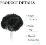 Topper- Τουπέ κορυφής με κλιπ μεγάλης επιφάνειας με φυσική τρίχα - Μαύρο χρώμα 18inches - Image 4