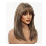 Γυναικεία περούκα σε καστανό χρώμα  συνθετική υψηλής ποιότητας 18 inches - Image 5