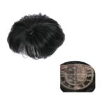 Topper- Τουπέ κορυφής με κλιπ μεγάλης επιφάνειας με φυσική τρίχα - Μαύρο χρώμα 18inches