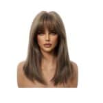 Γυναικεία περούκα σε καστανό χρώμα  συνθετική υψηλής ποιότητας 18 inches