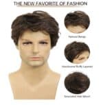 Ανδρική Περούκα συνθετική υψηλής ποιότητας καστανό χρώμα 8 inches - Image 3