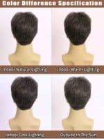 Ανδρική Περούκα συνθετική υψηλής ποιότητας καστανό-γκρι χρώμα 10 inches - Image 3