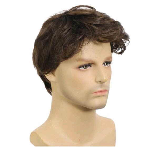 Ανδρική Περούκα συνθετική υψηλής ποιότητας καστανό χρώμα 8 inches - Image 2