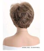 Γυναικεία περούκα σε καστανό ανοιχτό χρώμα με ανταύγειες συνθετική υψηλής ποιότητας 10 inches - Image 3