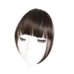 Φράντζα Ποστίς με κλιπ και ραβώμενη σε καστανό σκούρο  χρώμα