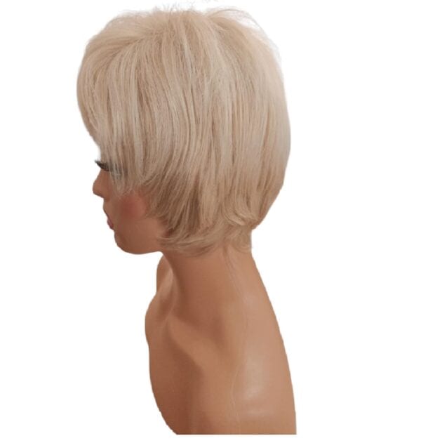 Γυναικεία περούκα σε Ξανθό ανοιχτό χρώμα συνθετική υψηλής ποιότητας 10 inches - Image 2