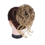 Ποστίς Κότσος συνθετική τρίχα υψηλής ποιότητας με αφέλειες και  κλάμερ τοποθέτησης- Καστανό με ξανθές ανταύγειες